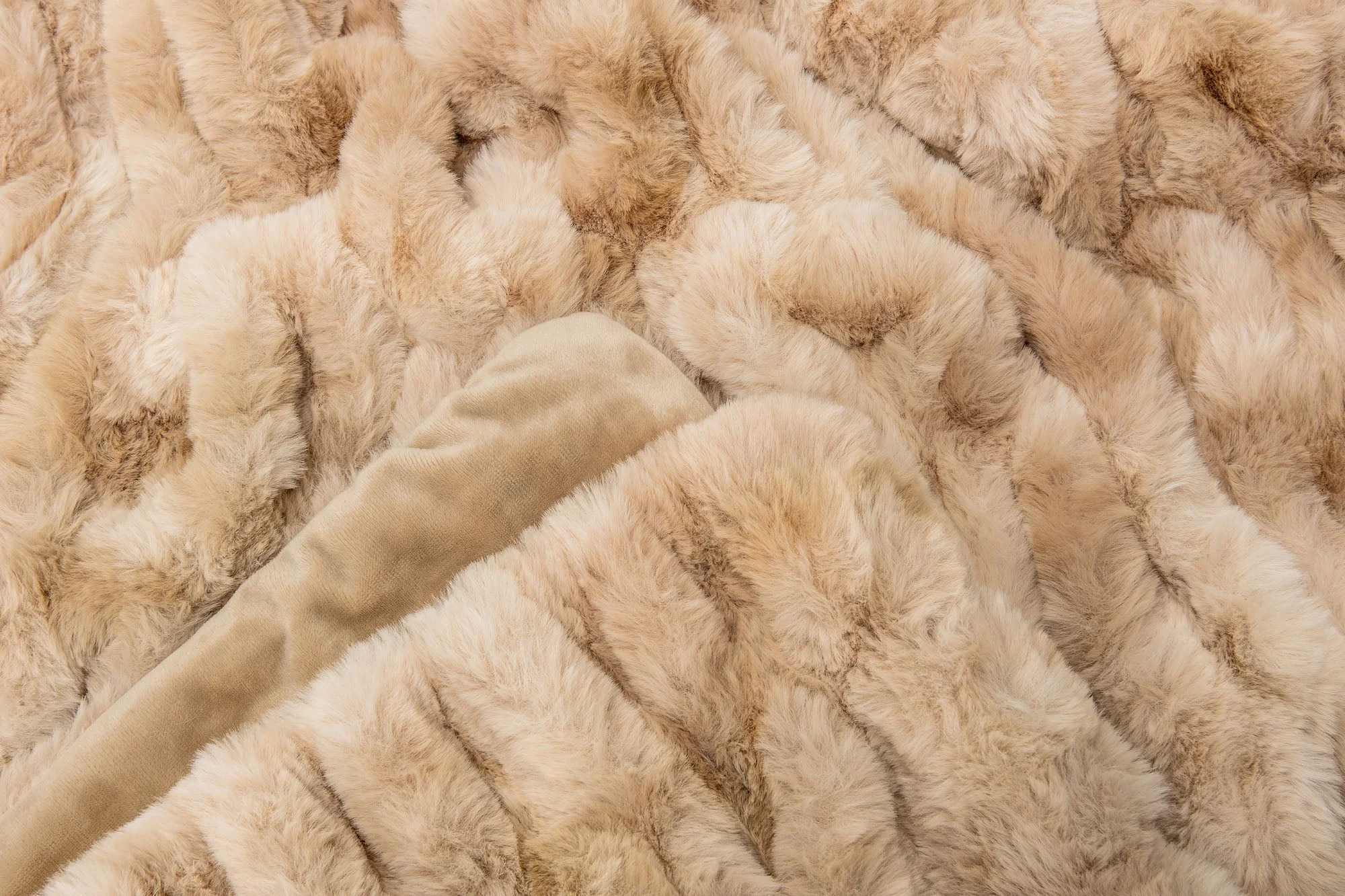 Ruched Faux Fur Throw Blanket