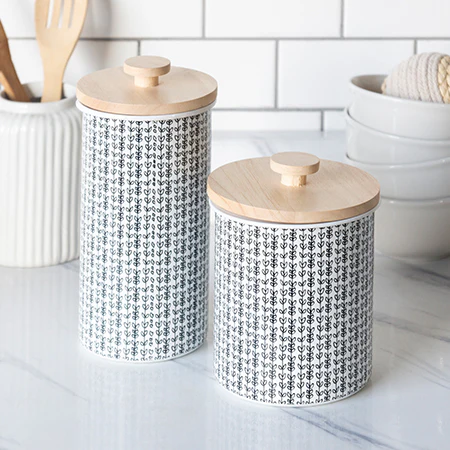 Retro Kitchen Canisters, Set of 2