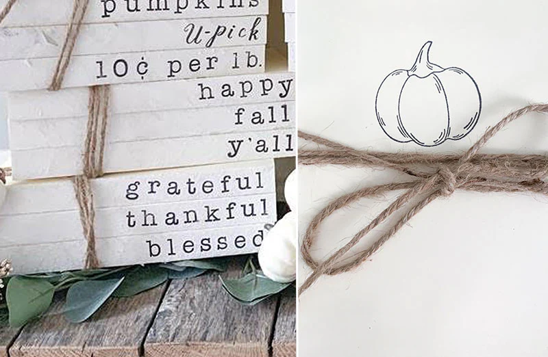 Hand-Stamped Autumn Book Set