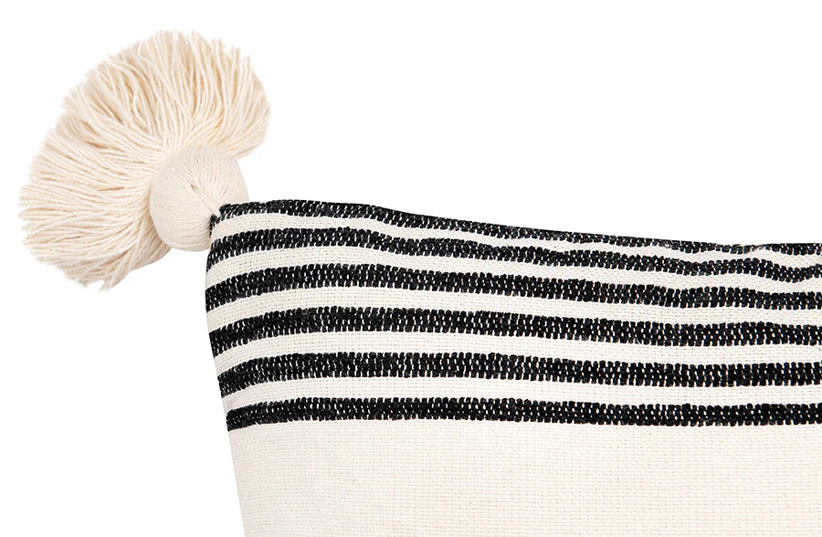 Chenille Woven Striped Pillow with Tassels, Pick Your Style