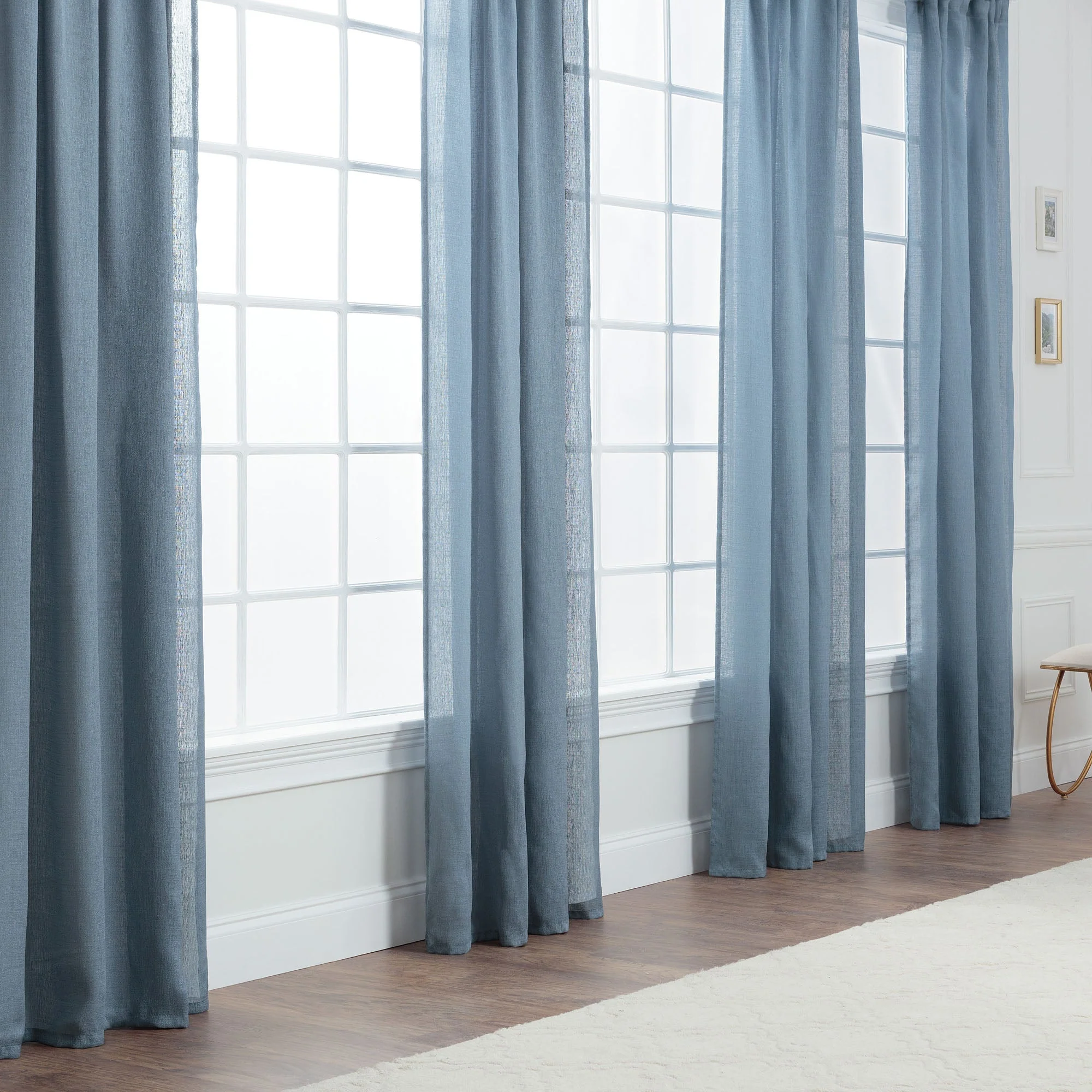 Faux Belgian Flax Solid Curtains