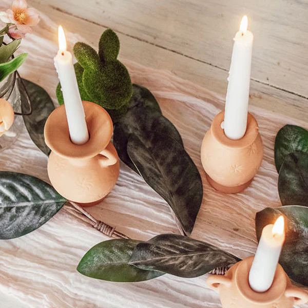 Terra Cotta Pot Candle Holders, Set of 3