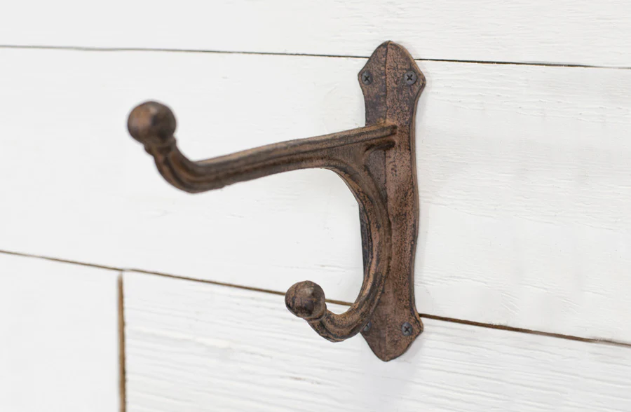 Cast Iron Double Wall Hook, Set of 2