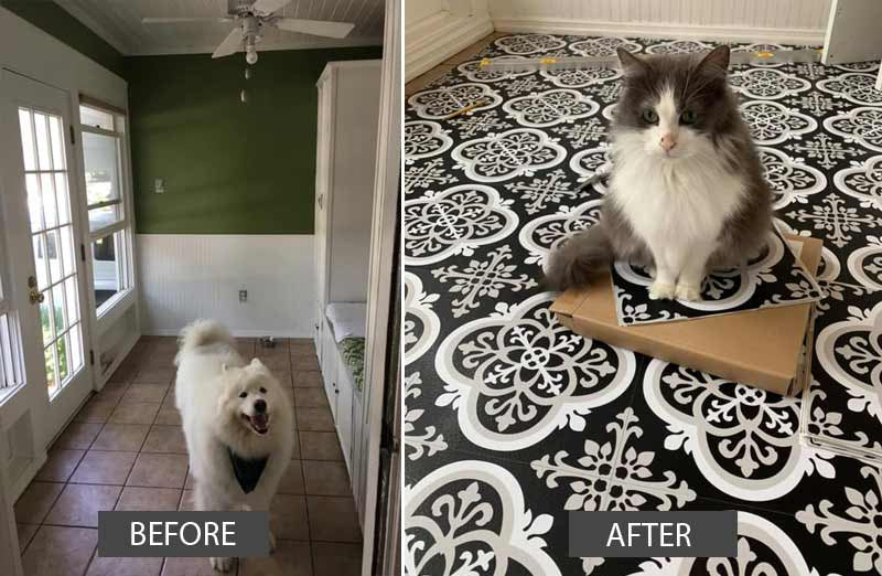 Ornate Peel and Stick Floor Tile