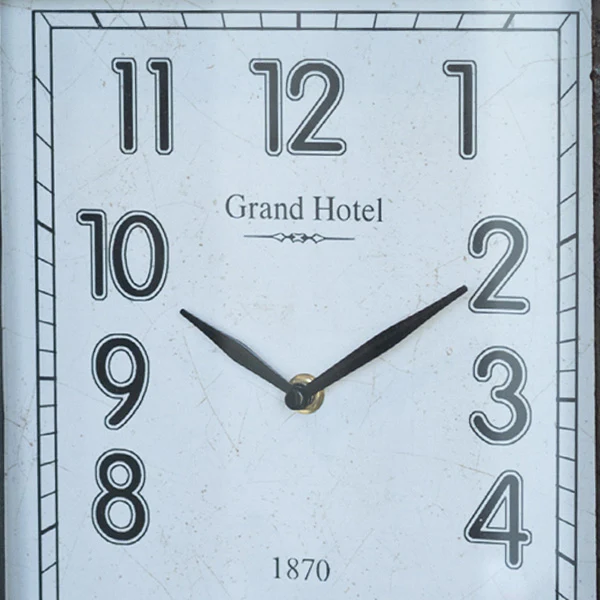 LARGE Aged Metal Tabletop Clock