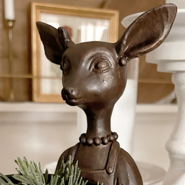 Bronze Girl Reindeer Bowl