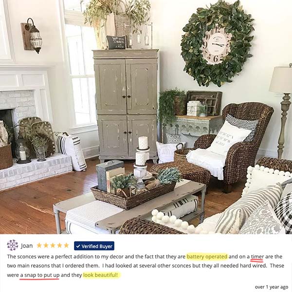 Battery Operated Wall Sconce | Industrial Farmhouse