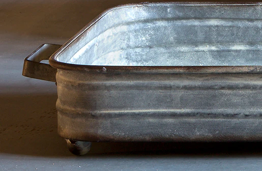 Galvanized Coffee Table Trays  Set of 3