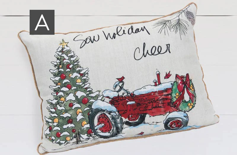 Christmas On The Farm Pillow, Pick Your Style