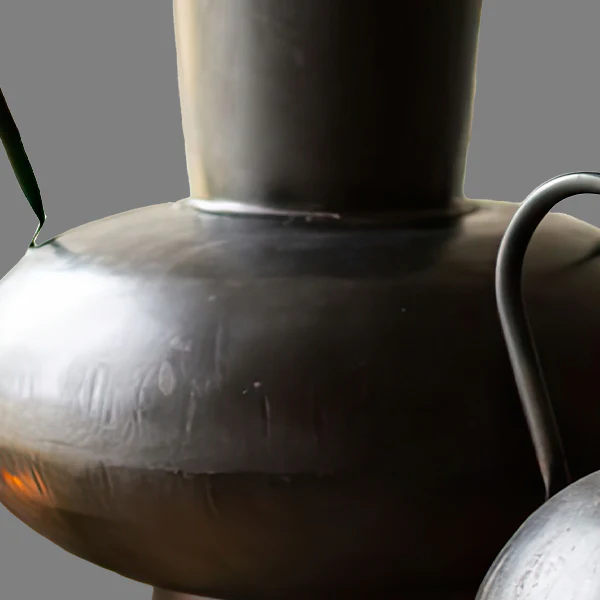 Waxed Metal Black Urn Vases, Set of 2