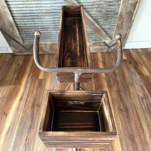 41 Inch Wood and Iron Garden Bicycle Planter
