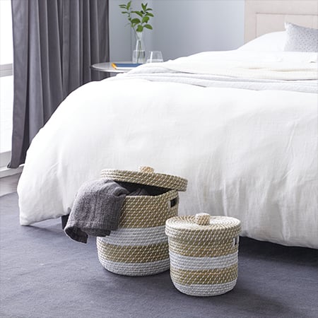 Two-Toned Seagrass Storage Baskets, Set of 2