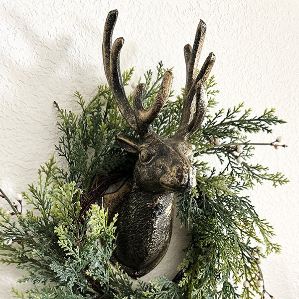 Wall Mounted Majestic Cast Iron Reindeer