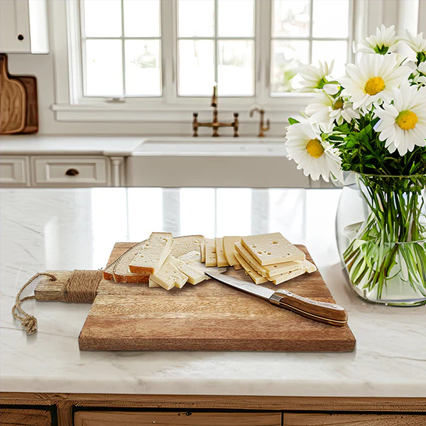 Large Wood Cutting Board with Hanging Loop