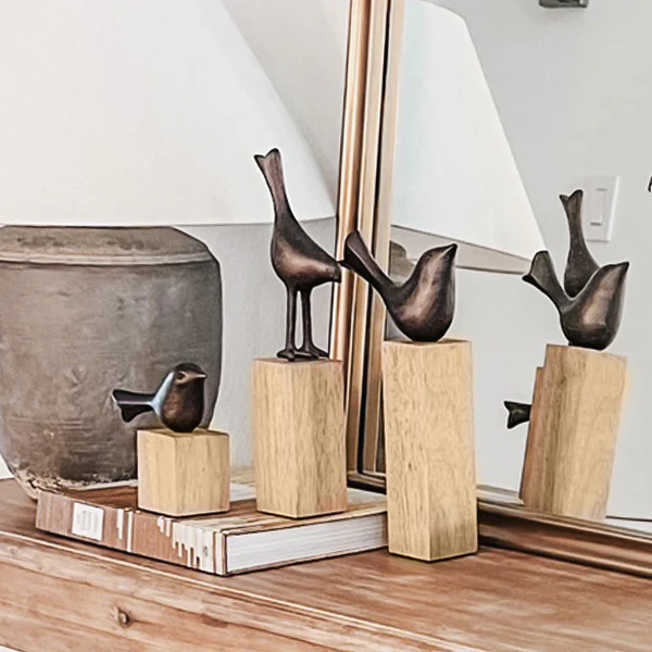 Curious Bird Decor Statues, Set of 3