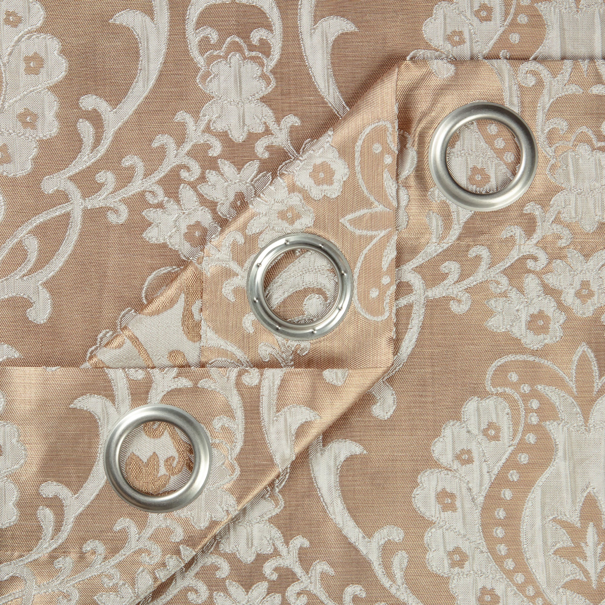 Damask Jacquard Grommet Curtains