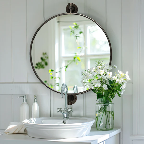 Industrial Metal Swivel Mirror, Pick Your Style