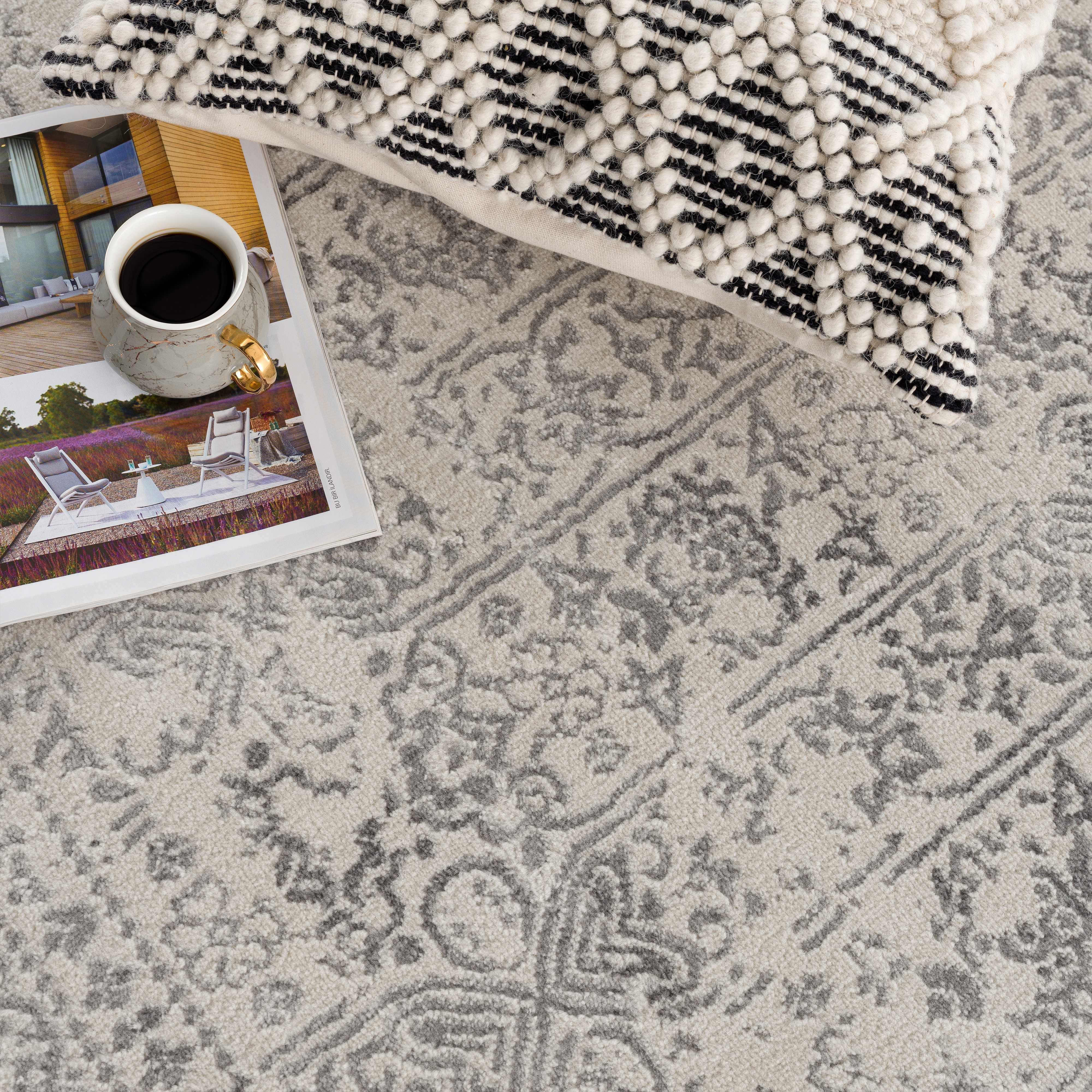 Distressed Gray Area Rug