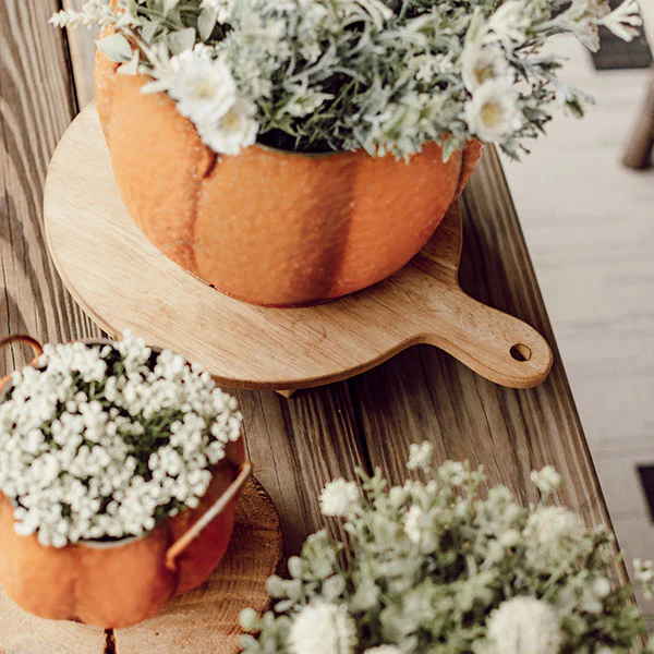 Metal Pumpkin Containers, Set of Three