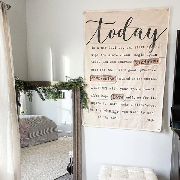 51 Inch LARGE Handsewn Feedsack Wall Art