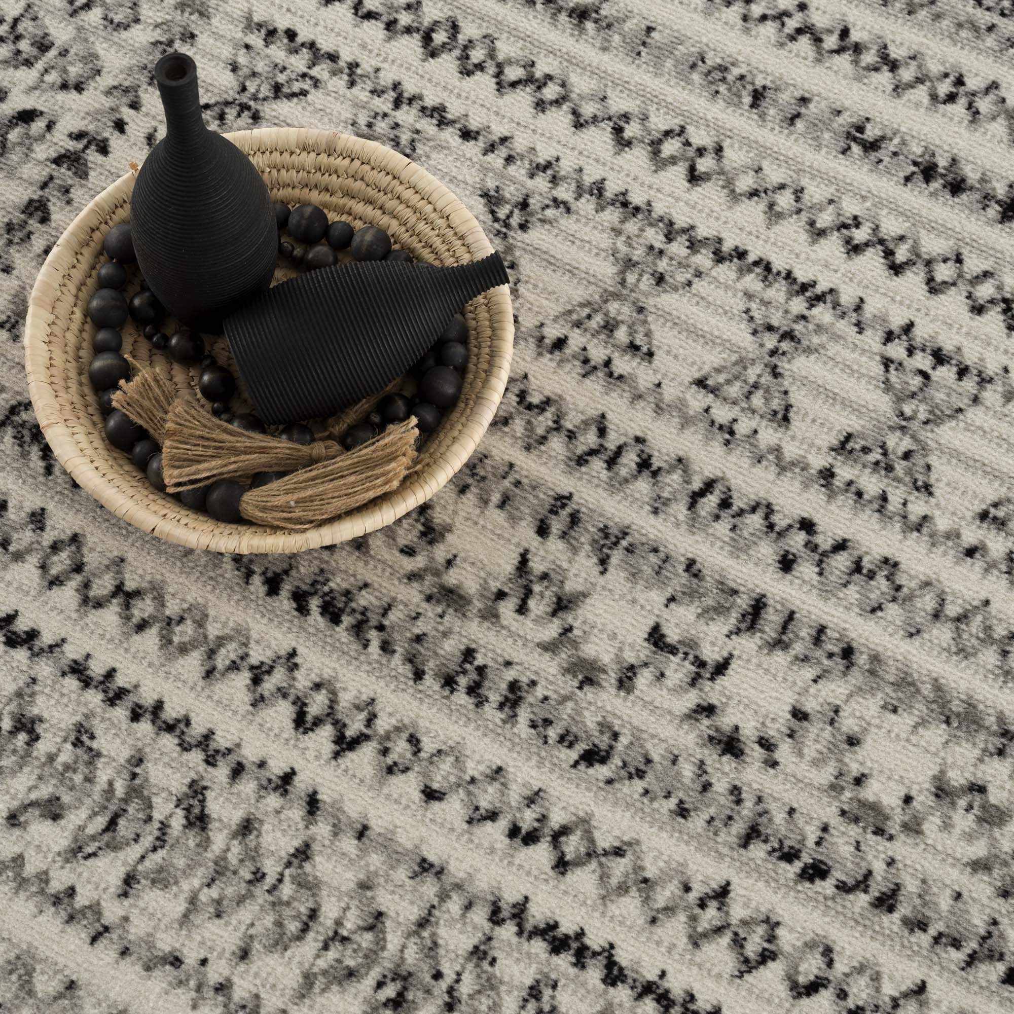 Black and Gray Patterned Area Rug