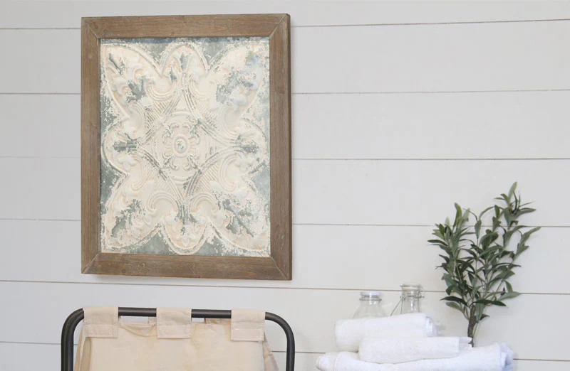 HUGE Wooden Framed Wall Medallion