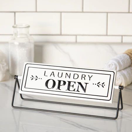 Rotating Enamel Laundry Sign