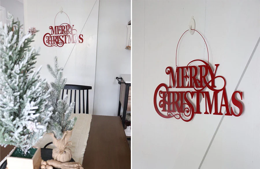 Iron Hanging Merry Christmas Sign