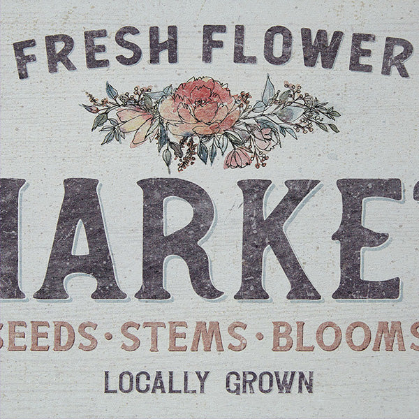 Fresh Flower Market Framed Wooden Sign