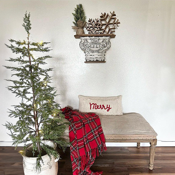 The Corinthian Distressed Column Display Shelf