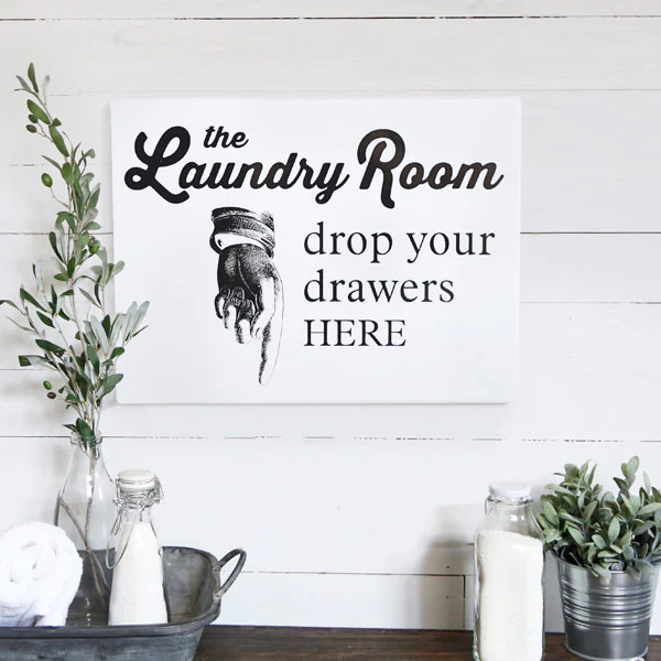Enamel Laundry Room Sign