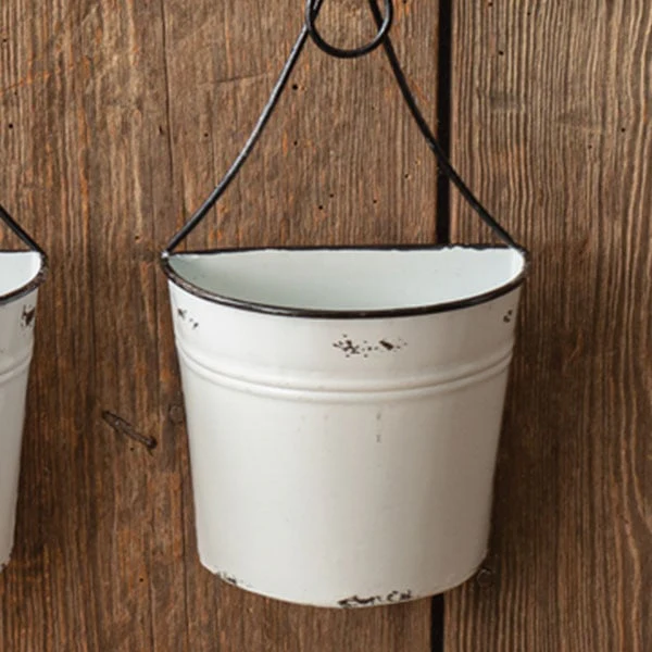 Fresh Flowers Sign with Enamel Planters