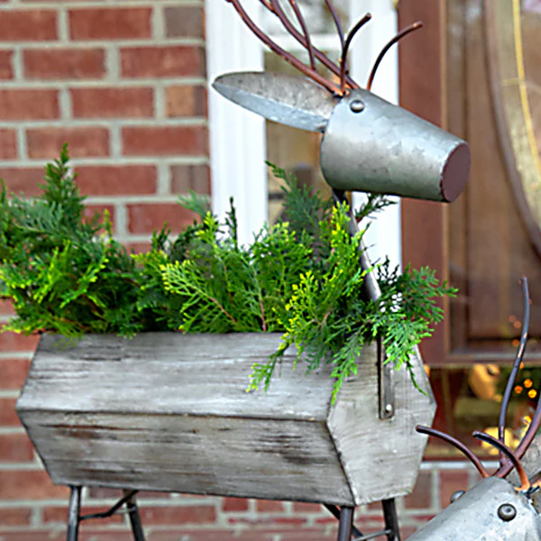 Standing Reindeer Planters, Set of 2