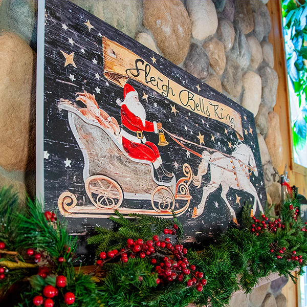 Distressed Wood Sleigh Bells Ring Sign