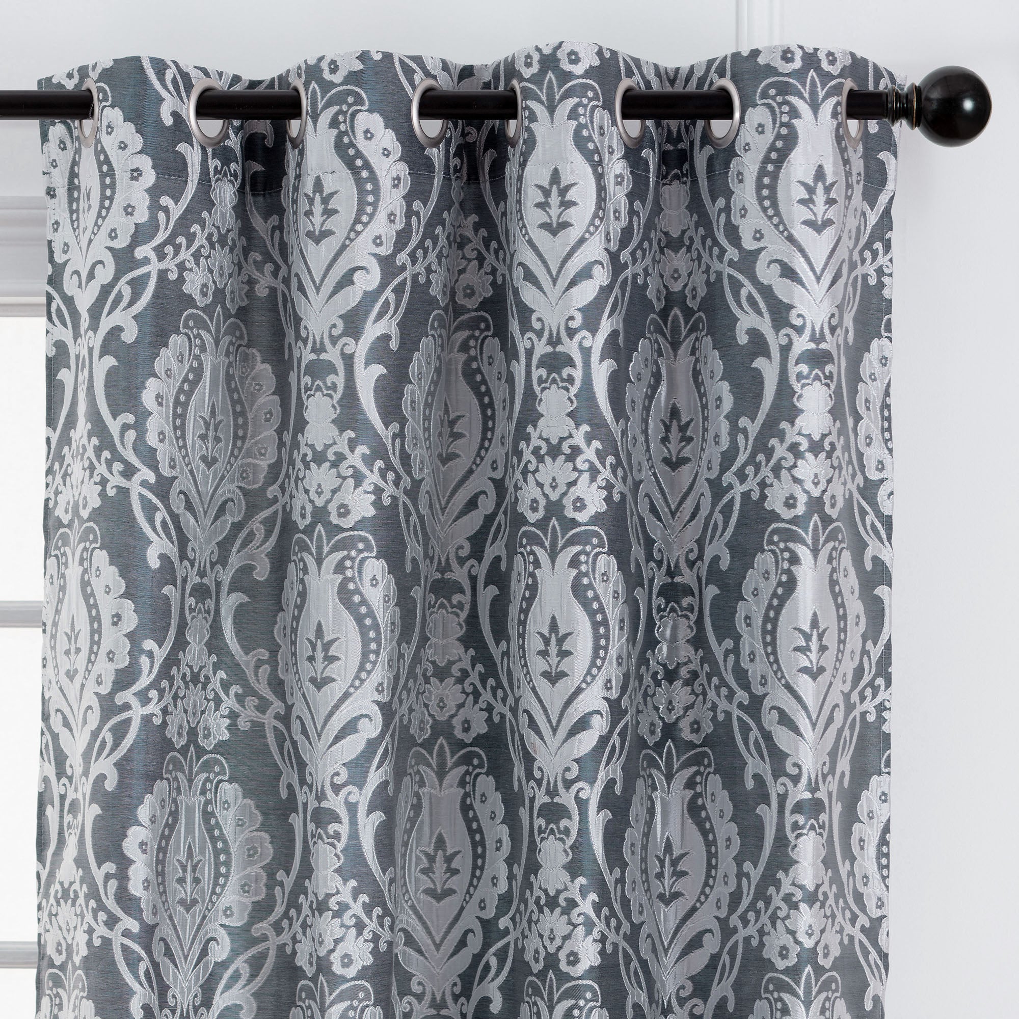 Damask Jacquard Grommet Curtains