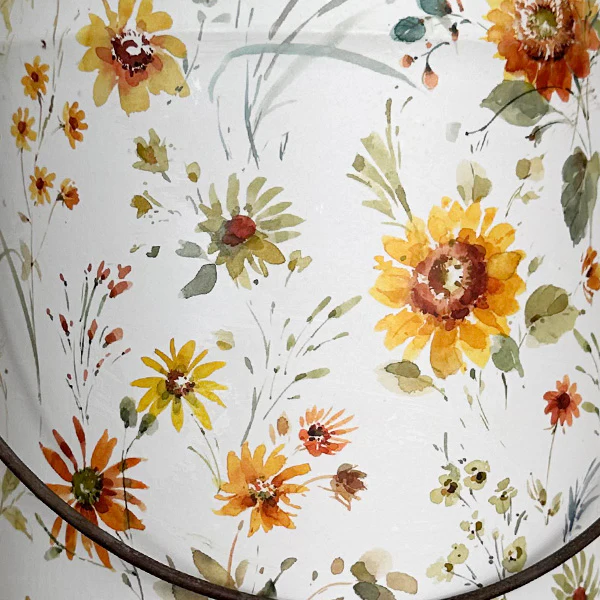 Distressed Patterned Metal Pails, Set of 3