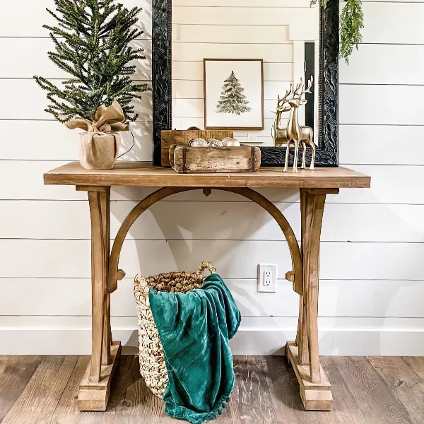 44 Inch Reclaimed Natural Wood Console Table
