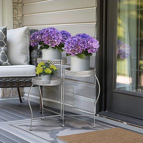 Three Tiered Foldable Metal Plant Stand