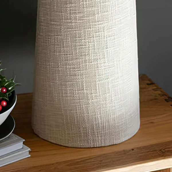 Boucle Fabric Side Table Lamp With Shade