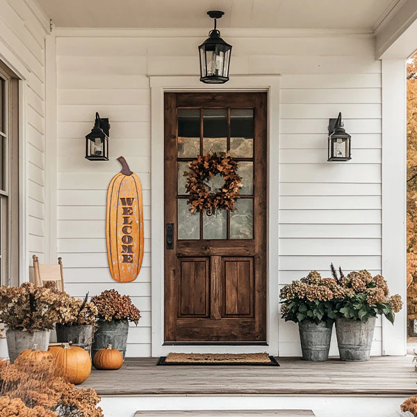 Welcome Pumpkin Porch Outdoor Sign