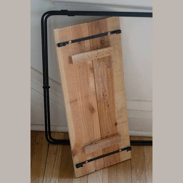 Metal and Wood Folding Side Table | Rustic Farmhouse