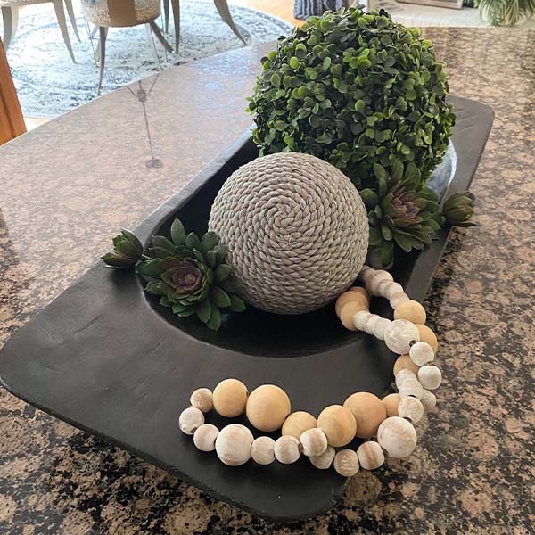 Hand Carved Matte Black Dough Bowl