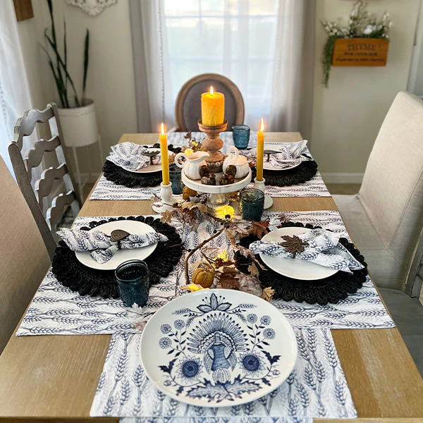 Turkey Oval Platter | Blue Harvest