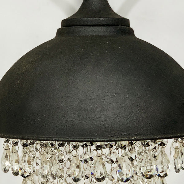 Metal Round Chandelier with Glass Crystals