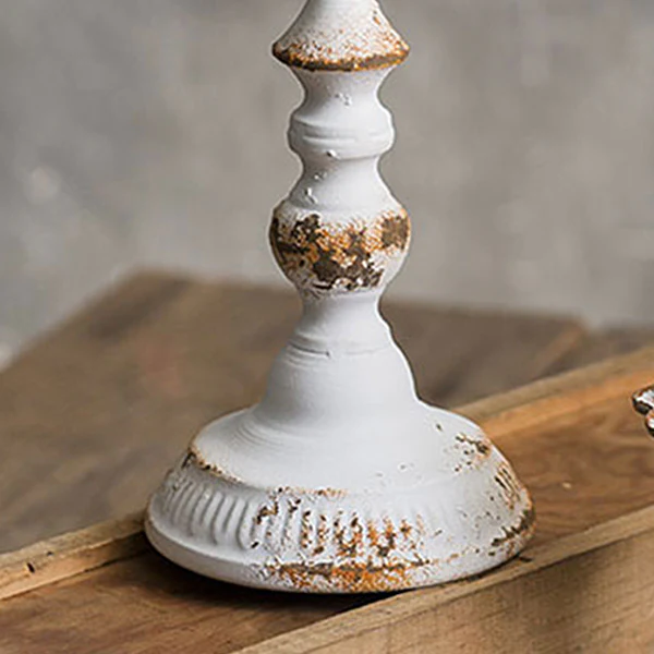 Rusted Patina Metal Candle Holders, Set of 2