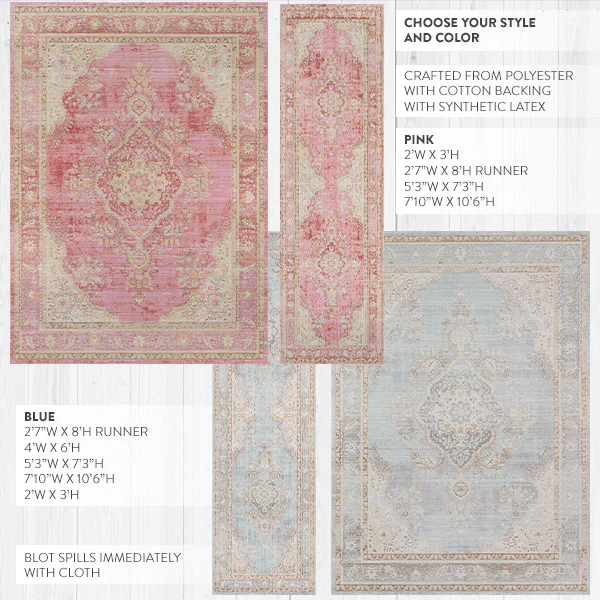 Vintage Baroque Area Rug, Pick Your Size/Style