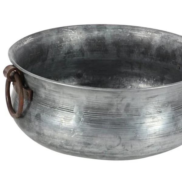 Large Metal Bowl Planters, Set of 3