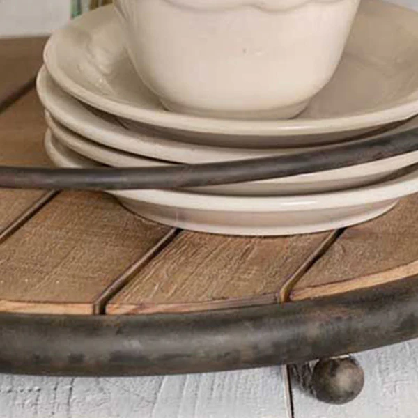 Round Wooden Serving Tray
