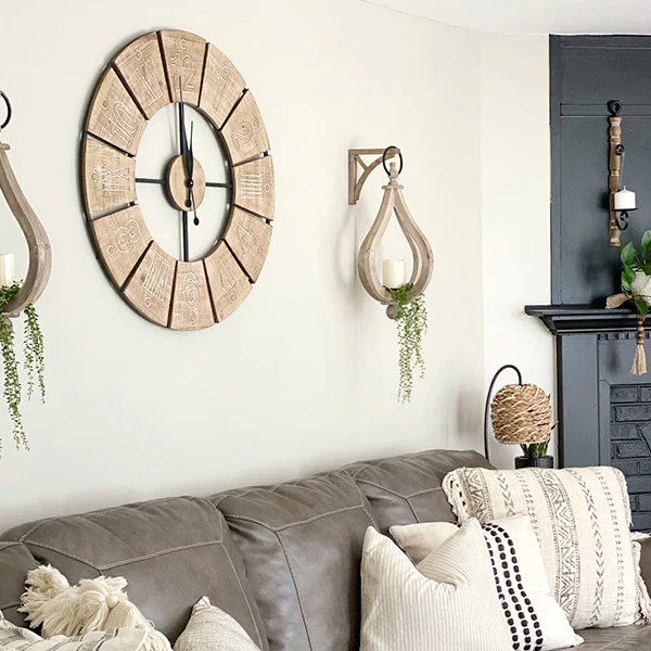 LARGE Windmill Inspired Wooden Clock