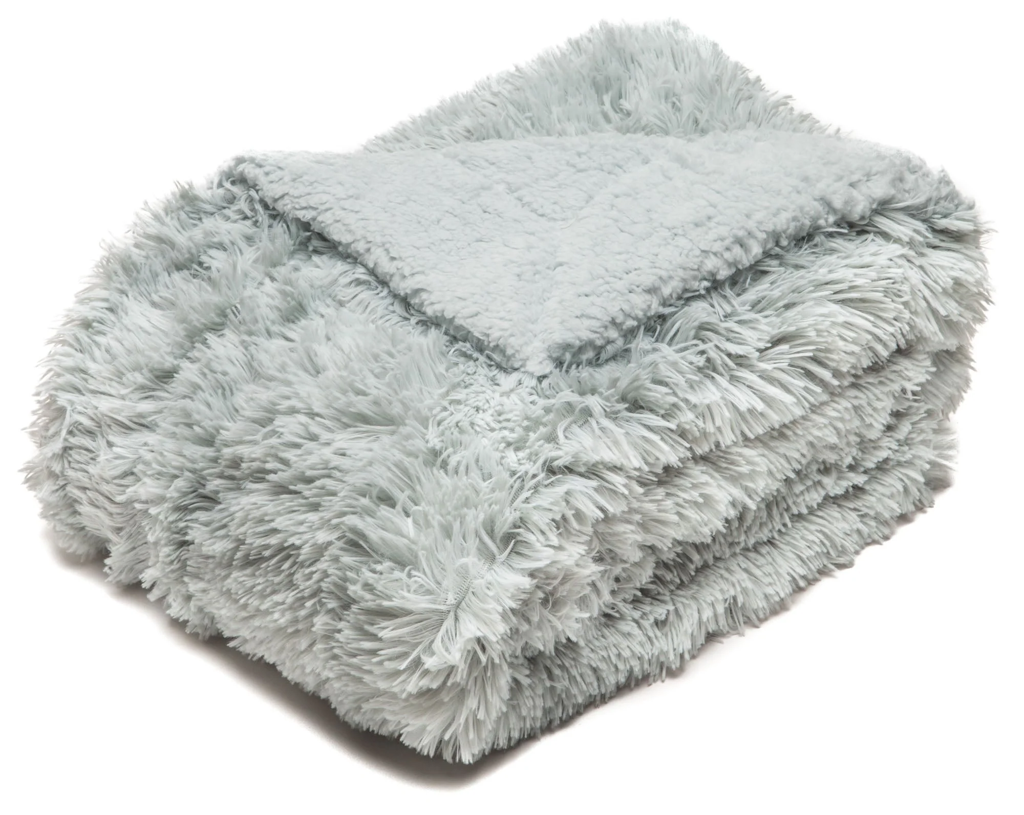 Solid Faux Long Fur Throw Blanket